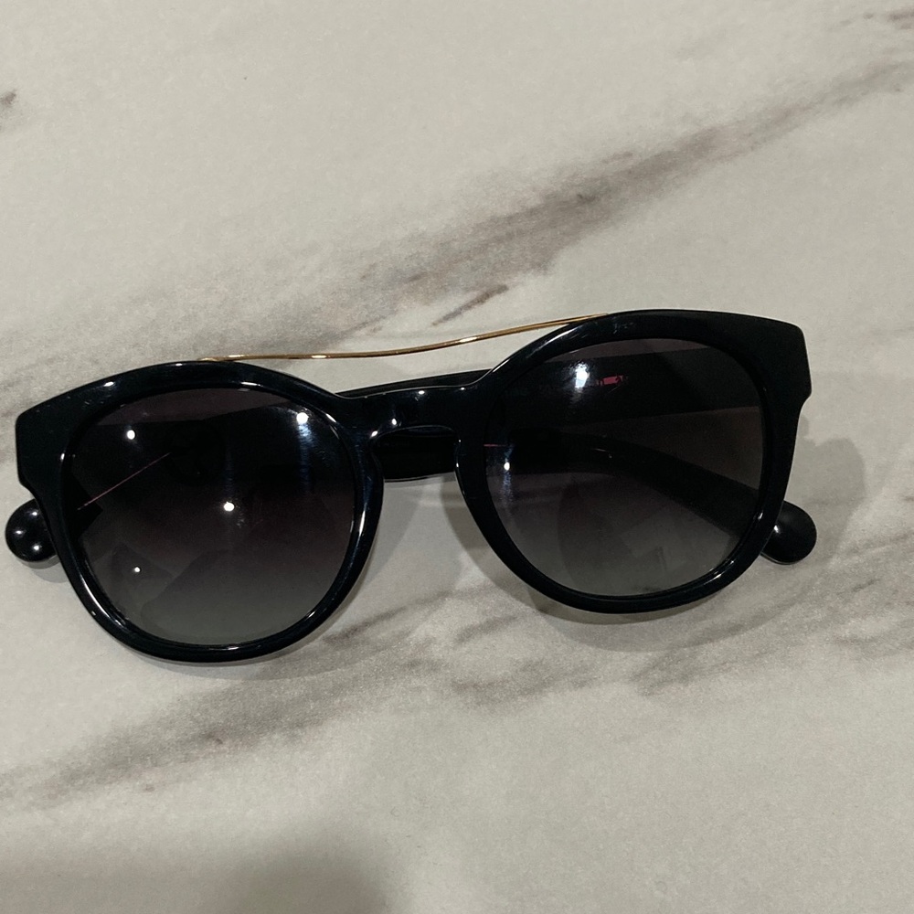 Dolce & Gabbana Black Sunglasses with Gold Double Bridge